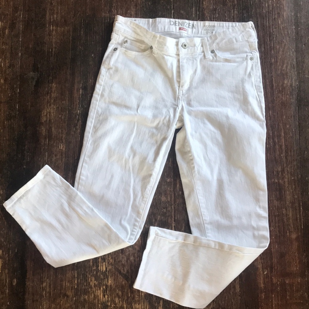 White Denizen Levi Modern Straight Crop Jeans